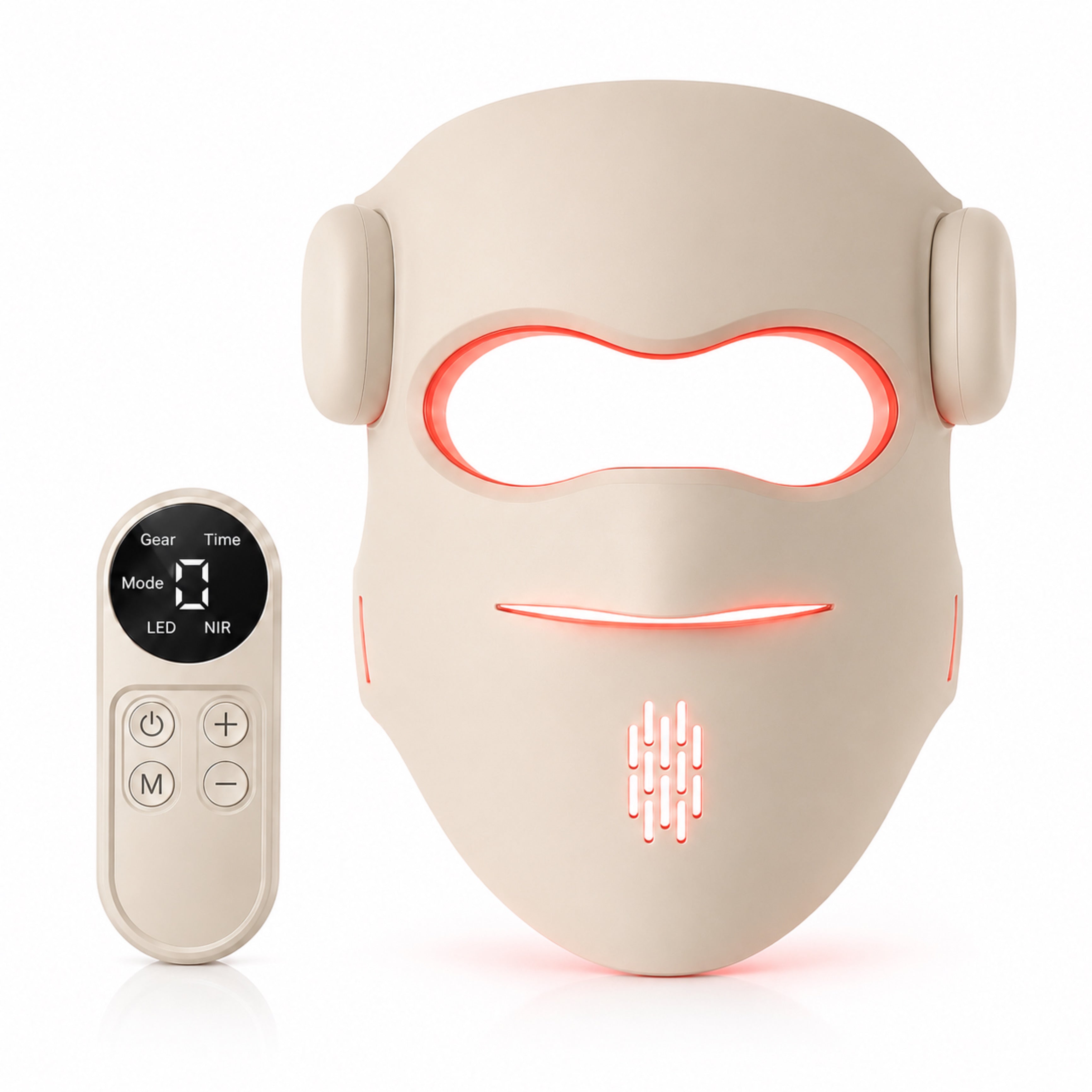 LED-Gesichtsmaske LUMIVANCE 3 Lichtmodi, 72 LEDs, Kabellose Fernbedienung & Bedienfeld - Lalano’S Cosmetics
