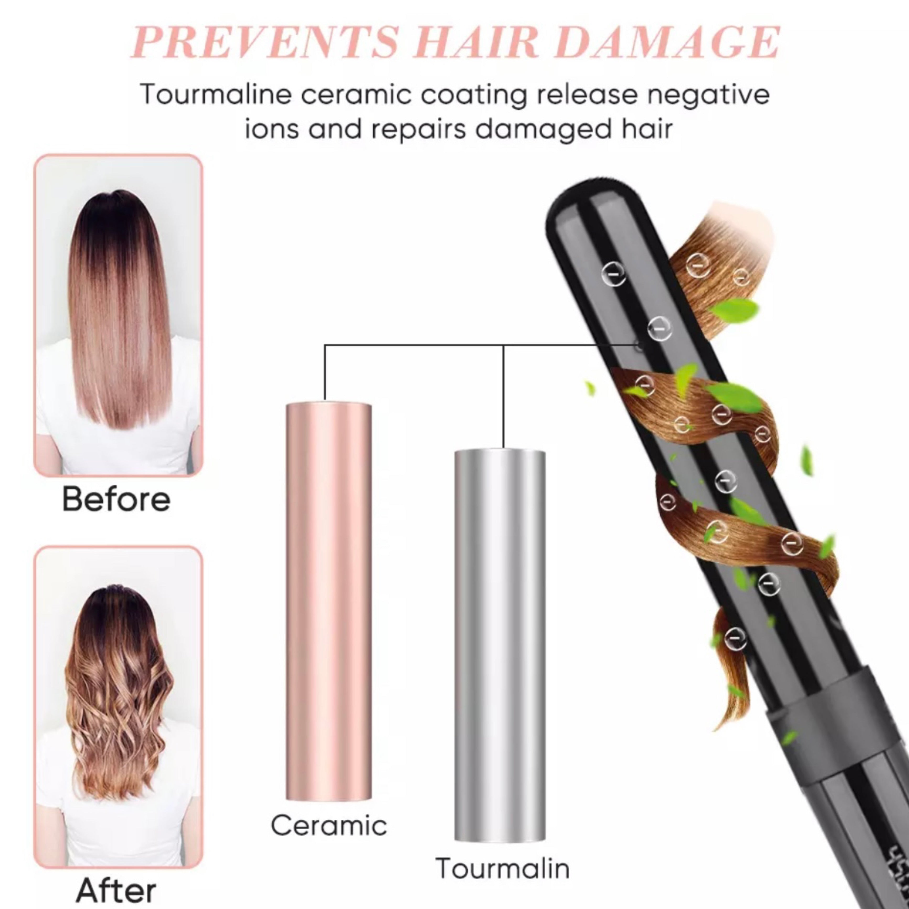 Lockenstab 5 in 1 Multifunktion Lockenstylist, Glaskeramik-Turmalin-Beschichtung - Lalano’S Cosmetics