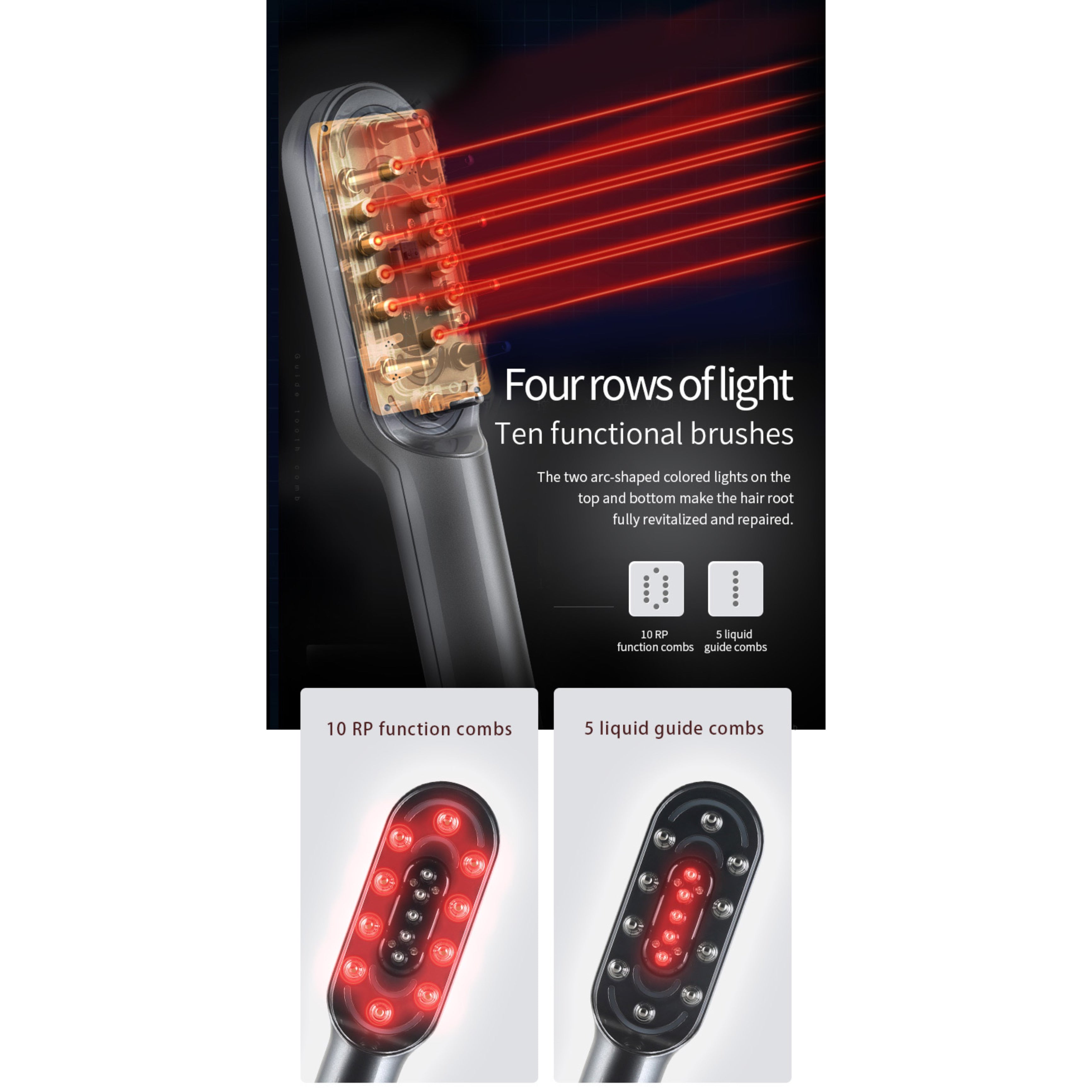 Hair PowerComb, Anti Haarausfall, LED Bürste, Haarwuchskamm - Lalano’S Cosmetics