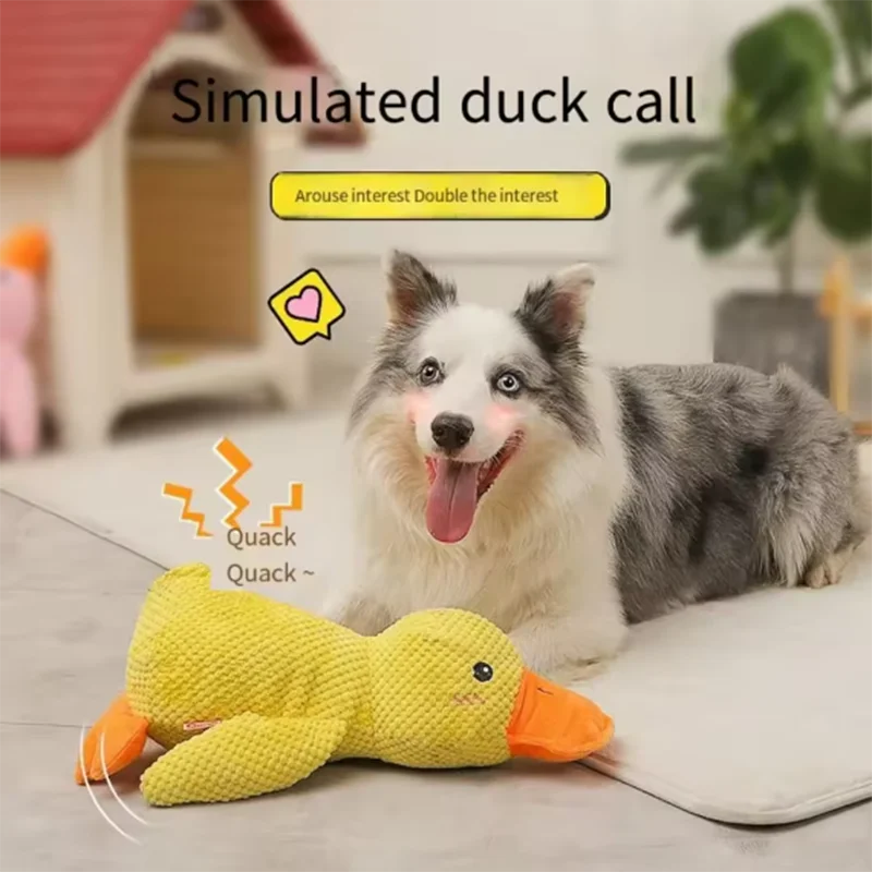 Plush Squeaky Duck Hug Toy for Dogs – Interactive Comfort