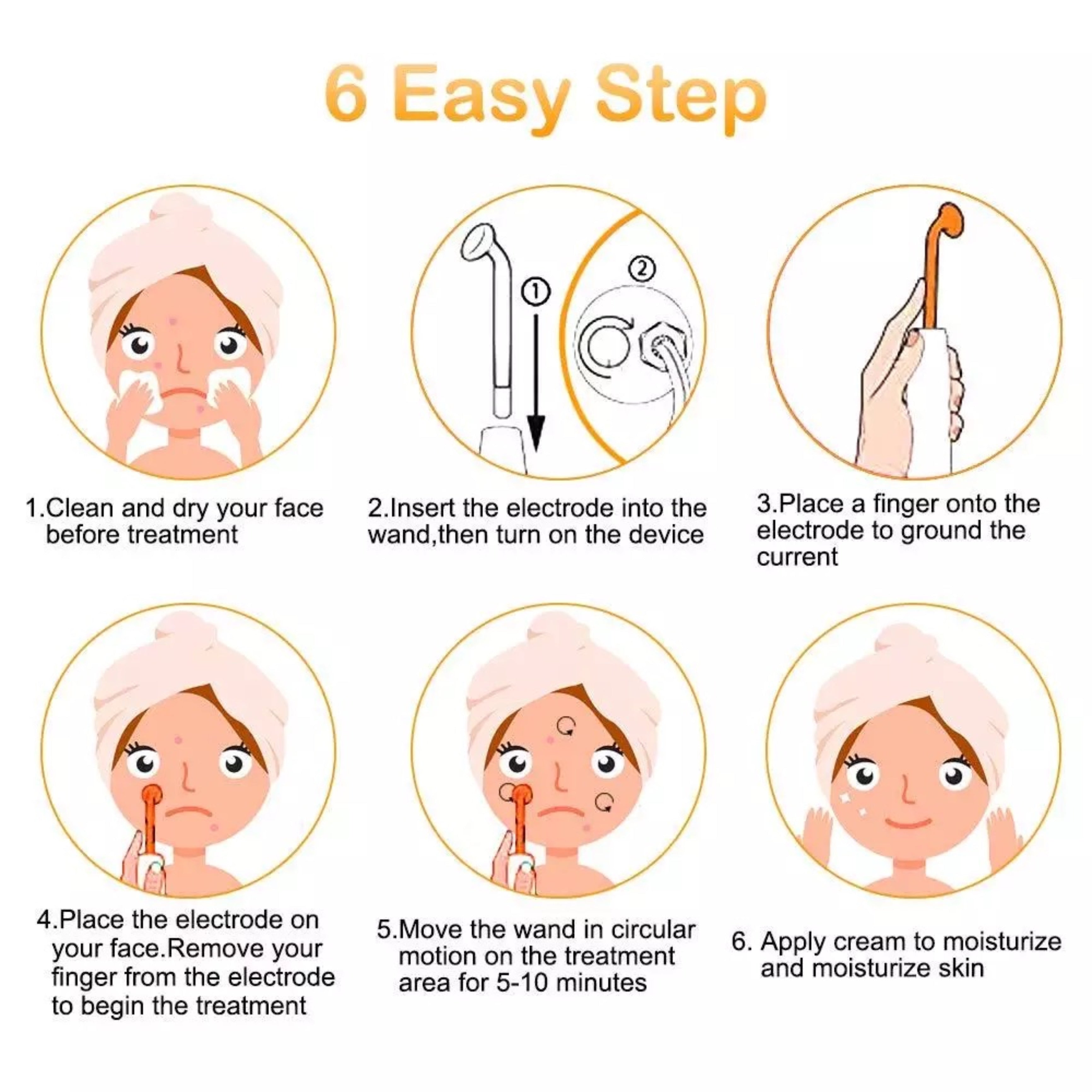 4-in-1 Hochfrequenzstab, Anti-Aging-Gerät, Mitesserentferner, Porenreiniger - Lalano’S Cosmetics 