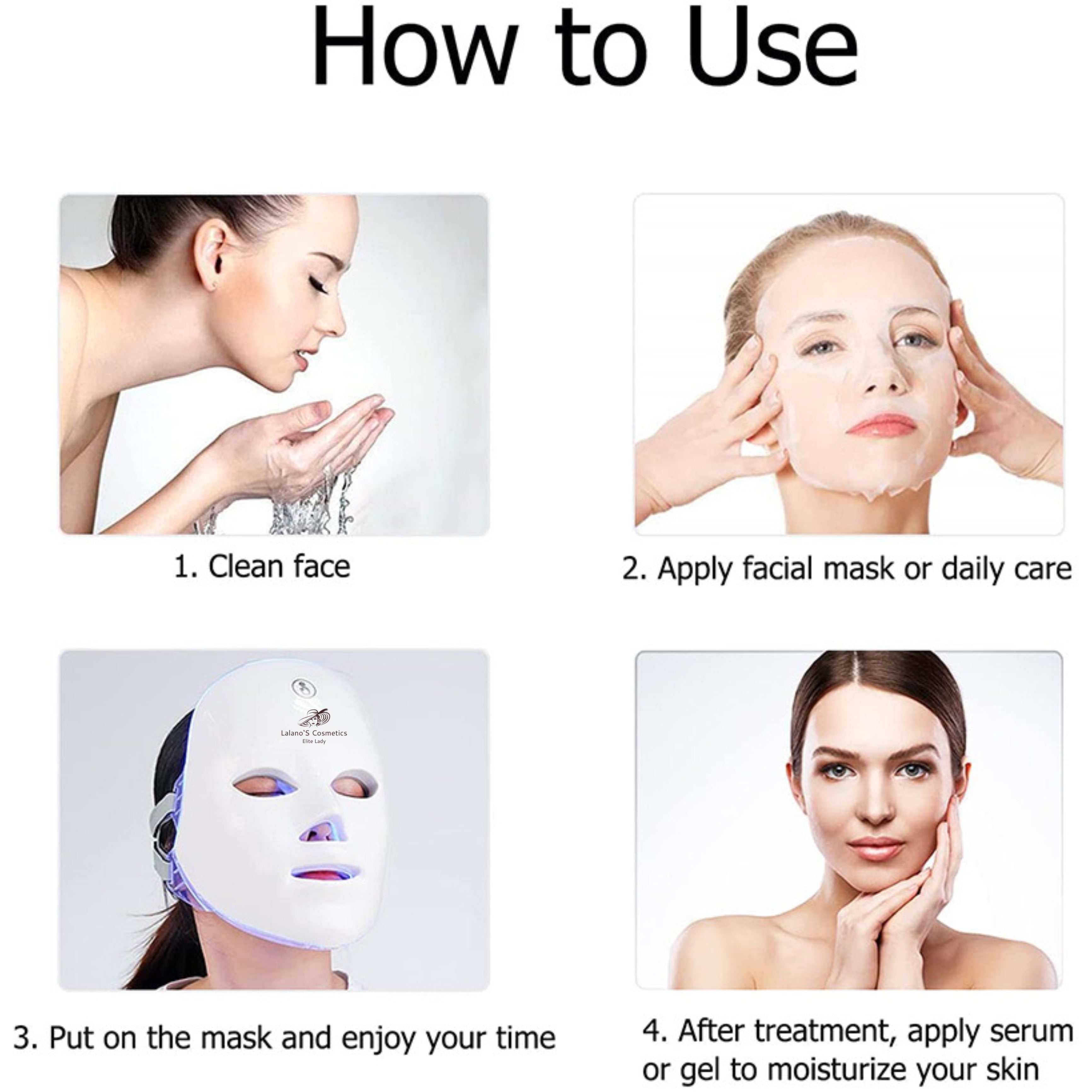 LED Gesichtsmaske, Anti-Aging-Gerät, Light facial BeautyMaske - Lalano’S Cosmetics 