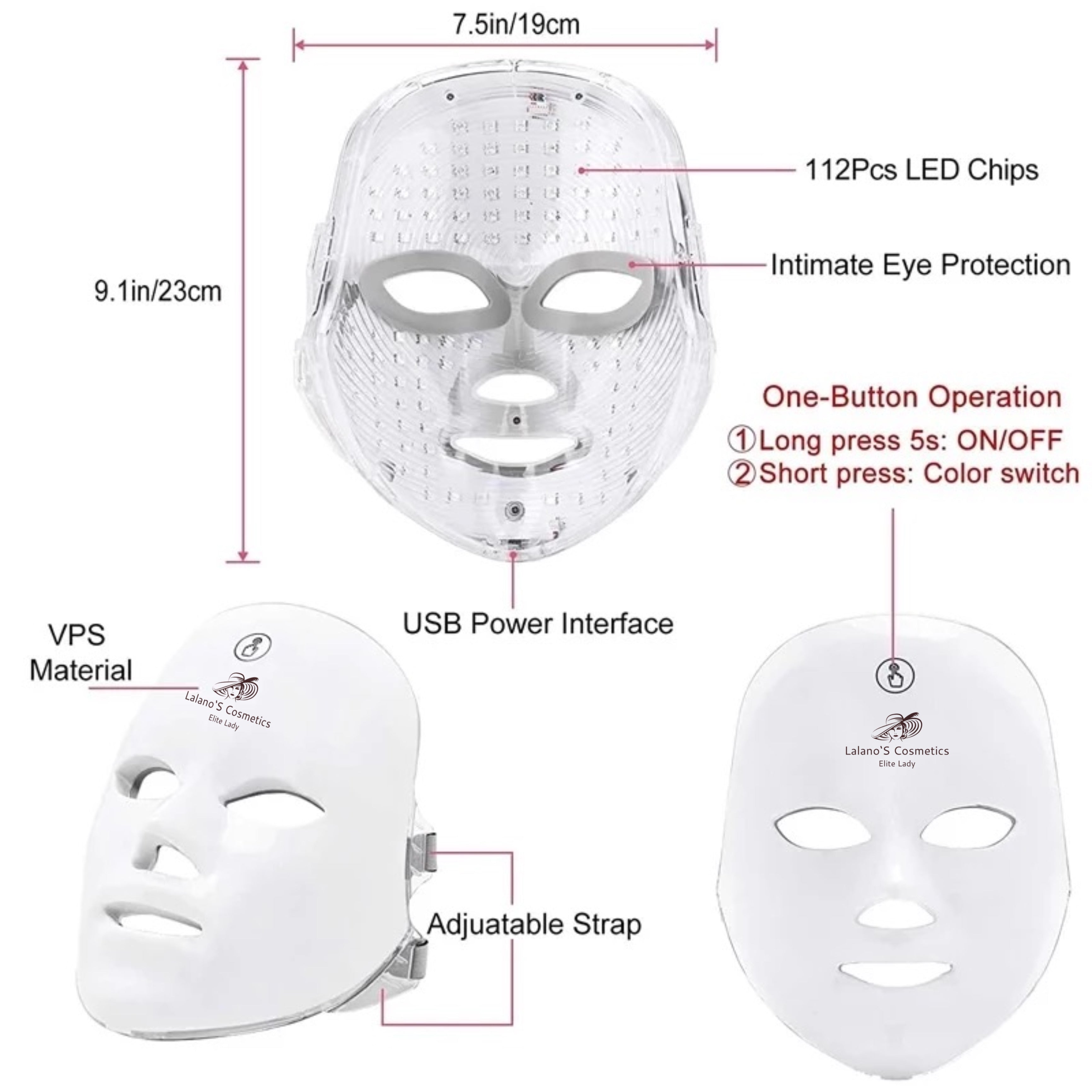 LED Gesichtsmaske, Anti-Aging-Gerät, Light facial BeautyMaske - Lalano’S Cosmetics 