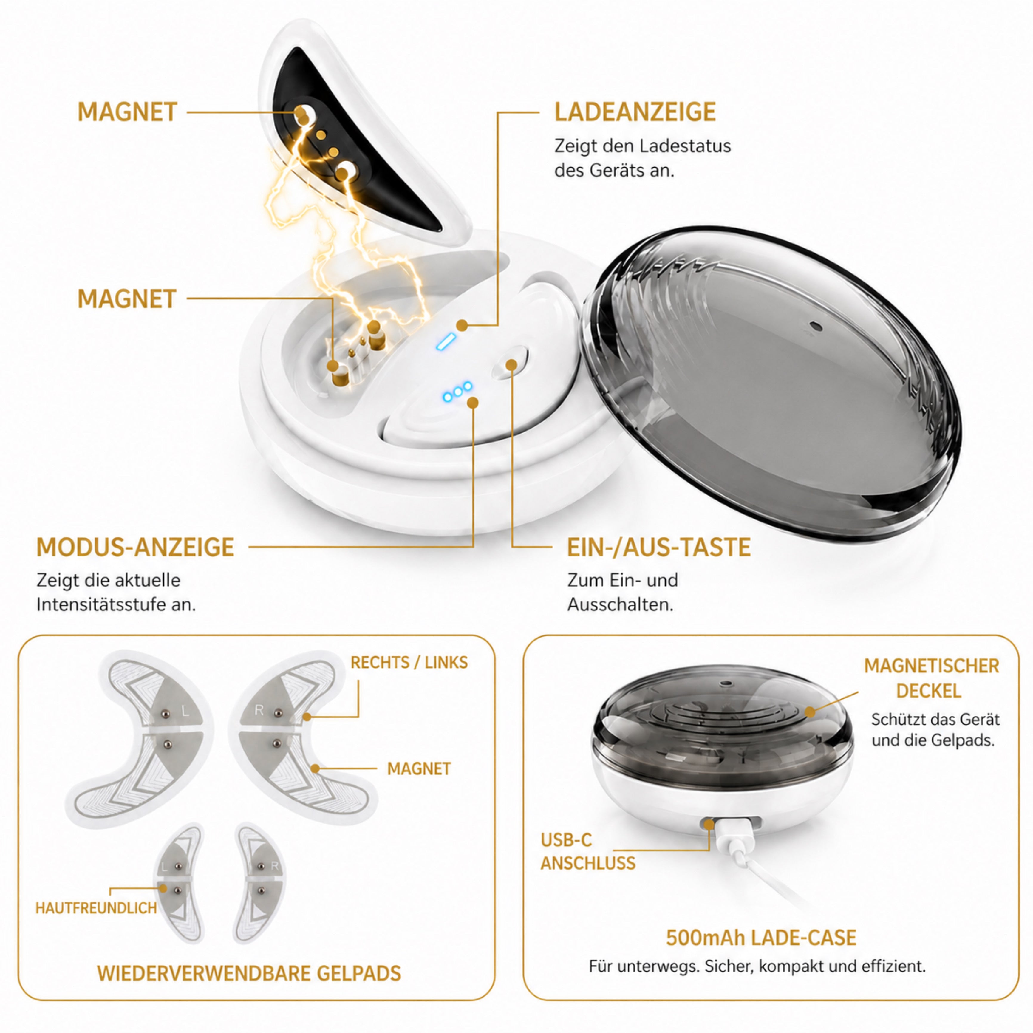Gesichtsmassagegerät LUMIÉRA EyeLift Pro Augenmassagegerät mit Rotlicht & Mikrostrom - Lalano’S Cosmetics 