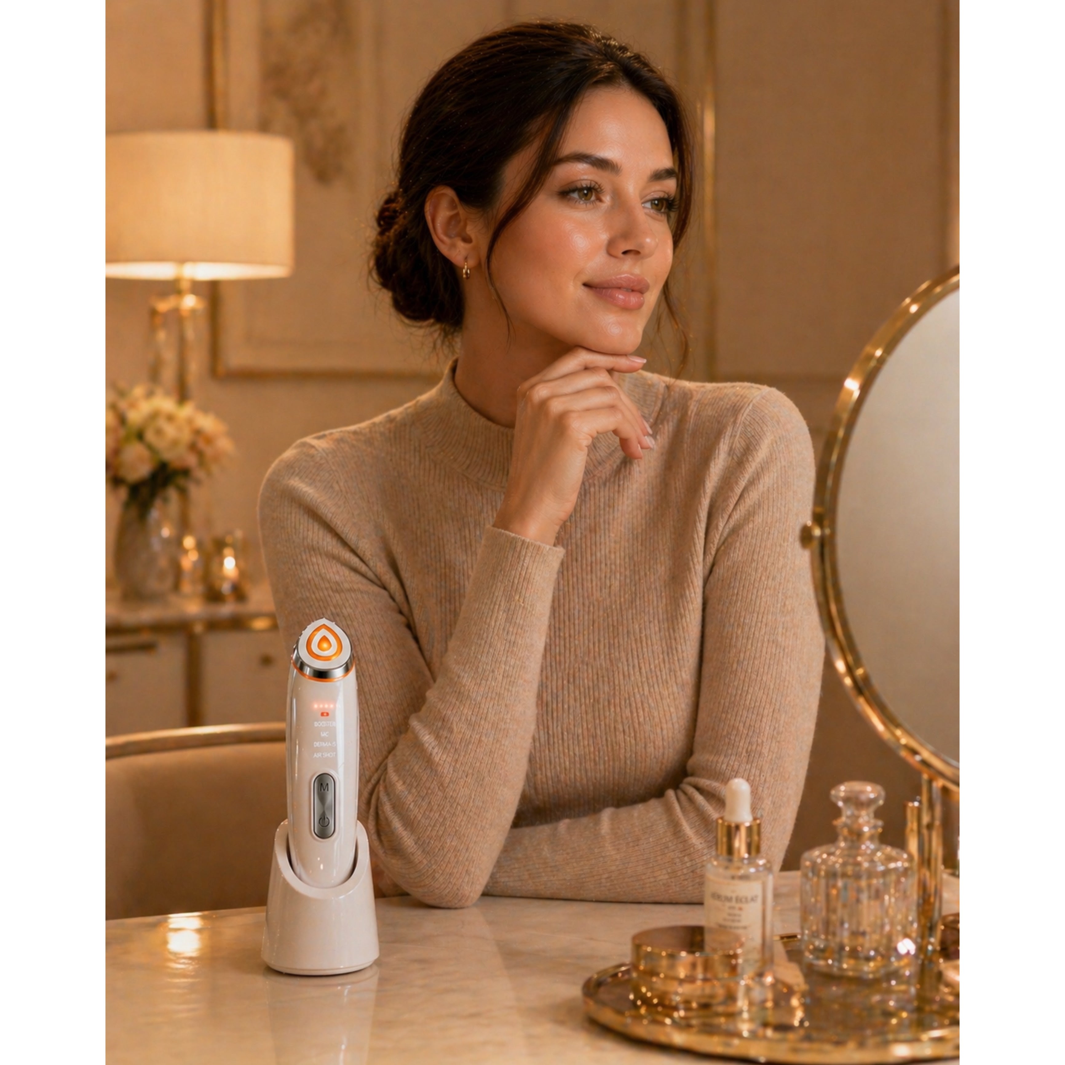 Gesichtsmassagegerät Lumina Glow 6-in-1 mit 4 Modi & 6 Technologien für straffere Haut - Lalano’S Cosmetics 