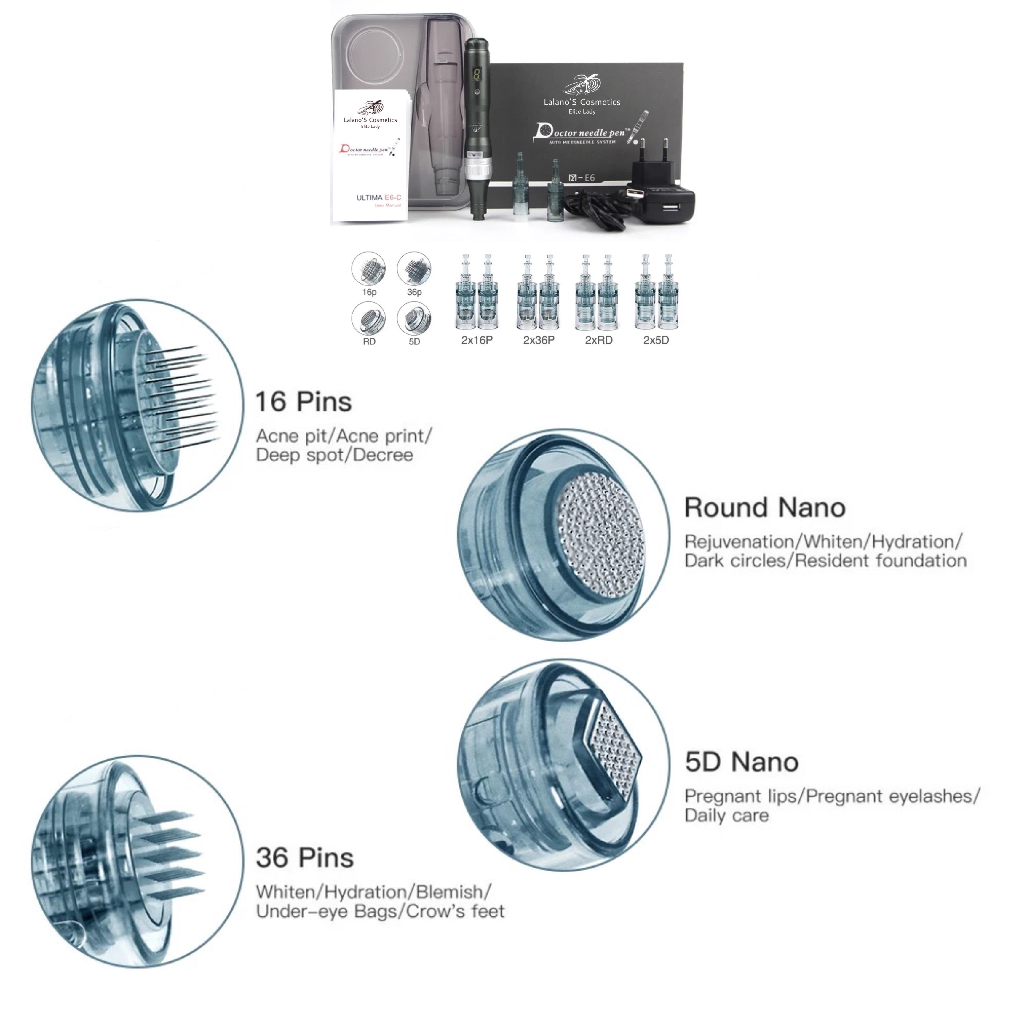 Micro-Needling Doktor Needle Pen, Anti-Aging-Gerät, Derma Pen, Porenreiniger - Lalano’S Cosmetics 