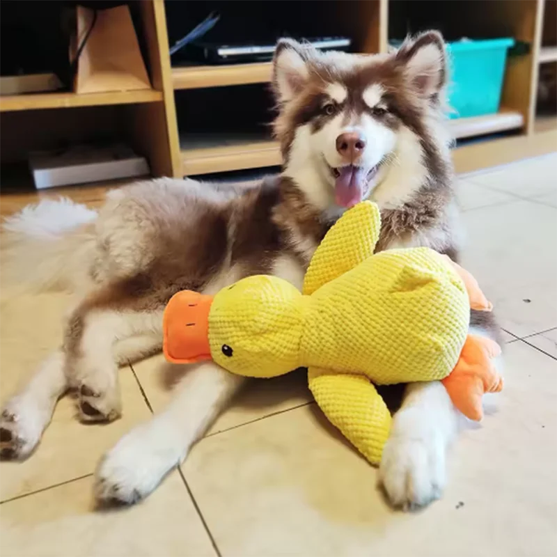 Plush Squeaky Duck Hug Toy for Dogs – Interactive Comfort