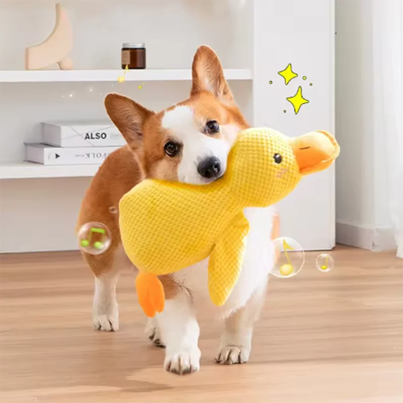 Plush Squeaky Duck Hug Toy for Dogs – Interactive Comfort