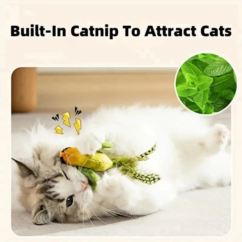 Bird Sound Cat Teaser Toy With Elastic Rope