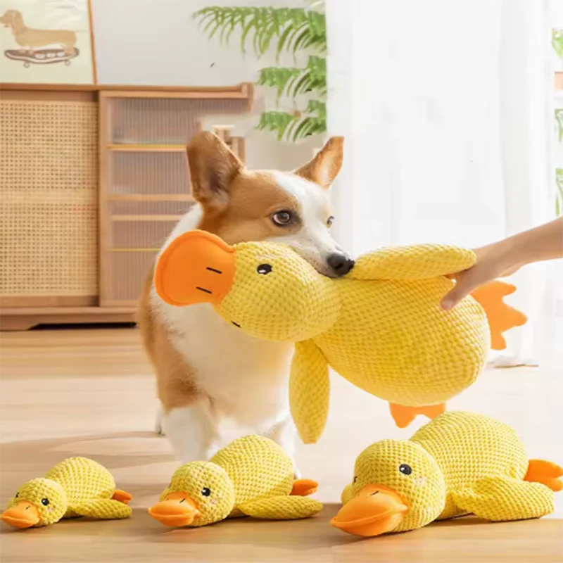 Plush Squeaky Duck Hug Toy for Dogs – Interactive Comfort
