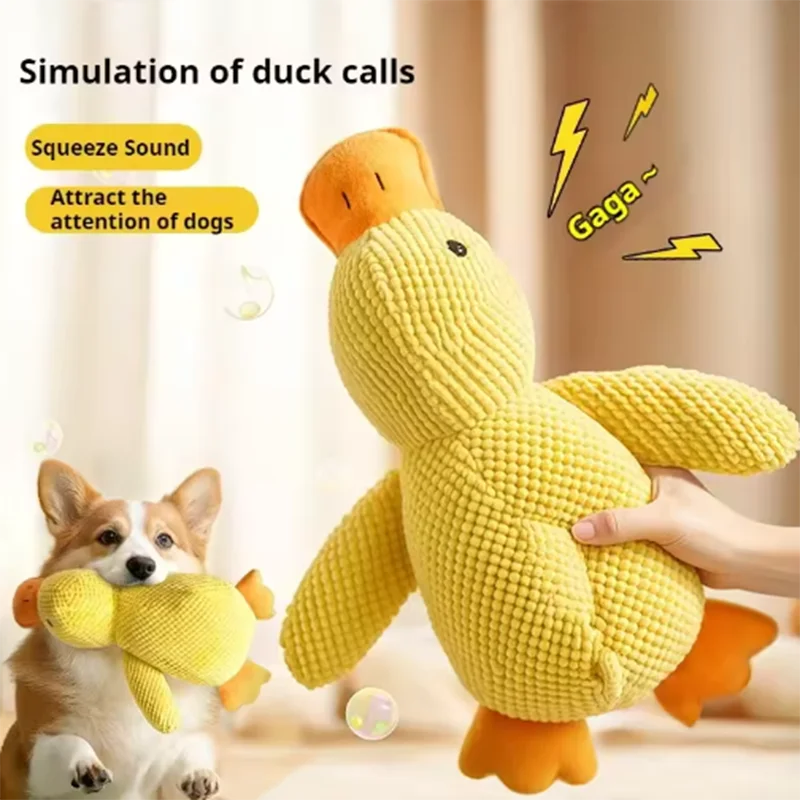 Plush Squeaky Duck Hug Toy for Dogs – Interactive Comfort